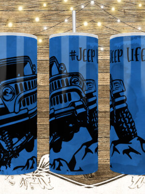 Jeep Life Tumbler Design-Blue- PNG