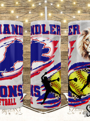 Chandler Lions Softball-20 oz Skinny Tumbler